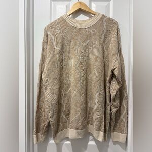 Vintage London Fog Men's Cream Patterned Sweater Canada **